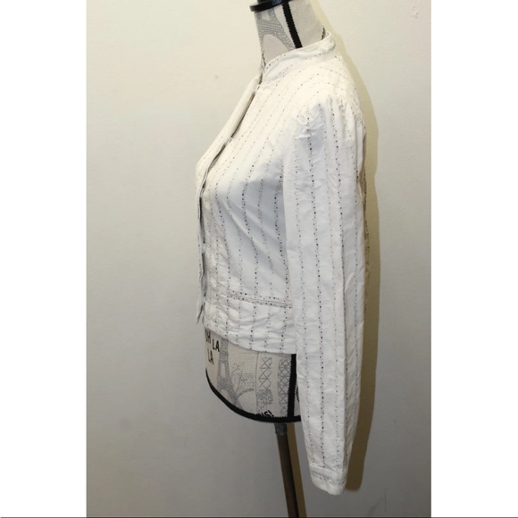Club Monaco Cotton Linen Blouse Top Ivory Sz 2 - Picture 8 of 12